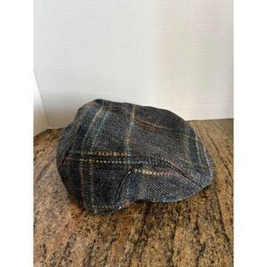 Wigens Mens Newsboy Hat Cap Gray Plaid Size Large 58-59 Wool